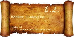 Becker Ludovika névjegykártya